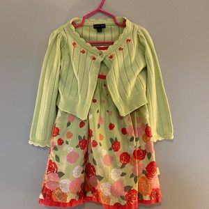 EUC floral Pumkin Patch dress with sweater size 3T